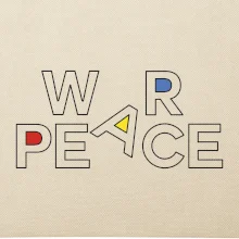 War, peace - farebný nápis