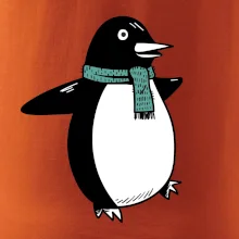 Tučniak so zeleným šálom