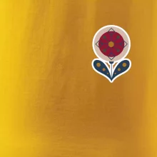 Folklór na prsníku kvetina guľatá