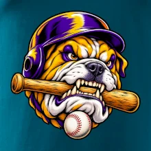 Baseballový buldok s pálkou