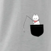 Mačka s rybou vo vrecku