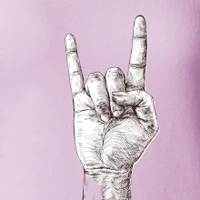 Rocková ruka kreslená