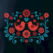 folklór - dva červené vtáčiky