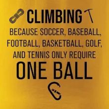 Climbing beacause one ball