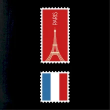 Paríž známka farebná