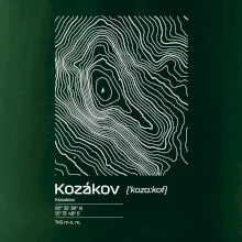 Kozákov - vrstevnice v obdĺžniku