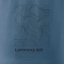Lomnický štít - vrstevnice v obdĺžniku