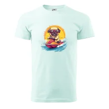 Mops na vodnom skútri