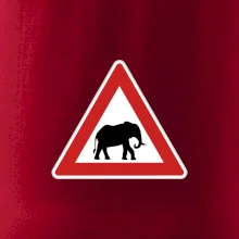 Dopravná značka - Pozor slon Dopravná značka - Pozor slon