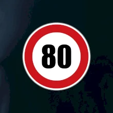 Dopravná značka - obmedzenie rýchlosti 80 Dopravná značka - obmedzenie rýchlosti 80