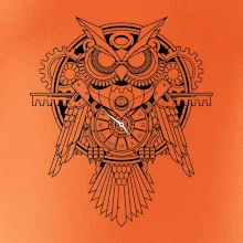 Steampunk sova čiernobiela