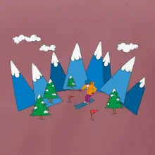 Lyžiar a farebné hory