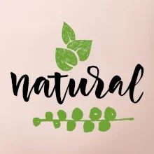 Natural - nápis v listoch