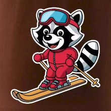 Mýval na lyžiach - kreslený