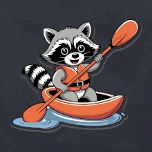 Mýval v kajaku kreslený