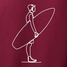 Surfer stojaci jedným ťahom