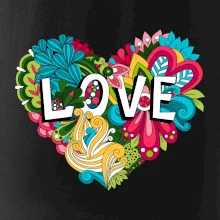 Love nápis květovaný