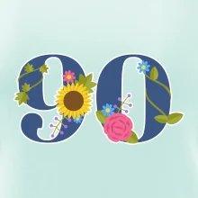 Kvetinové číslo kreslené - 90