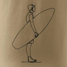 Surfer stojaci jedným ťahom