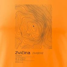 Zvičina - vrstevnice v obdĺžniku