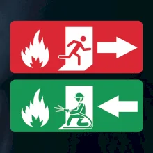 Lidé utíkají, hasiči přibíhají