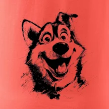 Čiernobiela karikatúra husky