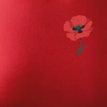 Vlčí mak kreslený na prsníku