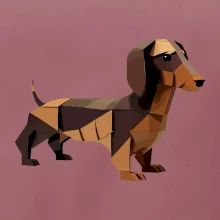 Jazvečík - zlepený z papiera