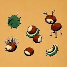 Gaštanové zvieratká - obdĺžnik