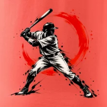 Baseballový pálkař japonská tušová malba