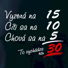 Vyzerá, cíti sa, chová sa - 30 rokov