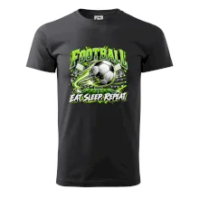 Futbalová lopta a štadión eat sleep repeat