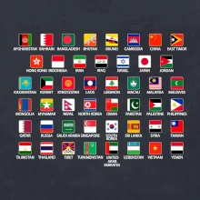 Vlajky štátov - Ázia