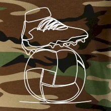 Futbalová lopta kopačka jedným ťahom