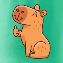 Kapybara s palcom hore