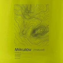 Mikulov - vrstevnice v obdĺžniku