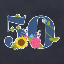 Kvetinové číslo kreslené - 50