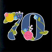 Kvetinové číslo kreslené - 70