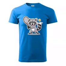 Mýval hrá tenis kreslený