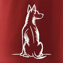 Pes kreslený zozadu