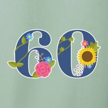 Kvetinové číslo kreslené - 60