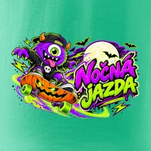 Nočná jazda - fialová príšerka na skateboarde