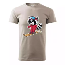 Mýval na lyžiach - kreslený