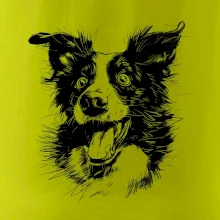 Čiernobiela karikatúra Border kólia