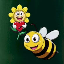 Parové tričko - Včela a kvetina