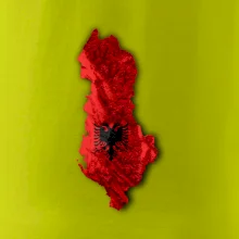 Mapa Albánsko reliéf hôr