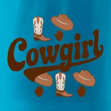 Cowgirl nápis a oblečenie