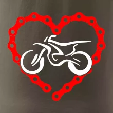 Moto srdce reťaz - enduro