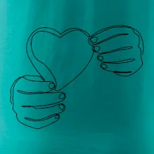 Ruka držiaca srdce jedným ťahom Ruka držiaca srdce jedným ťahom