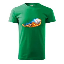 Letící baseballový míček v plamenech